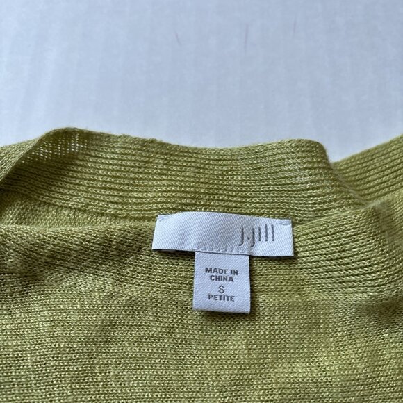 J Jill Green Knit Thin Sweater Size Smal Linen Blend - Picture 4 of 7